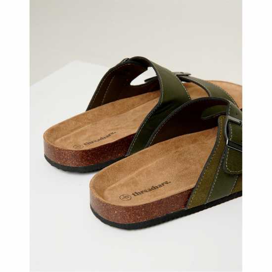 Threadbare Atticus Flat Sandal Хаки 