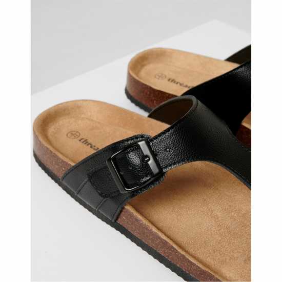 Threadbare Alexandria Flat Sandal Черно 