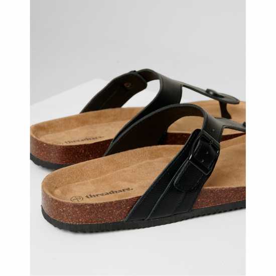 Threadbare Alexandria Flat Sandal Черно 