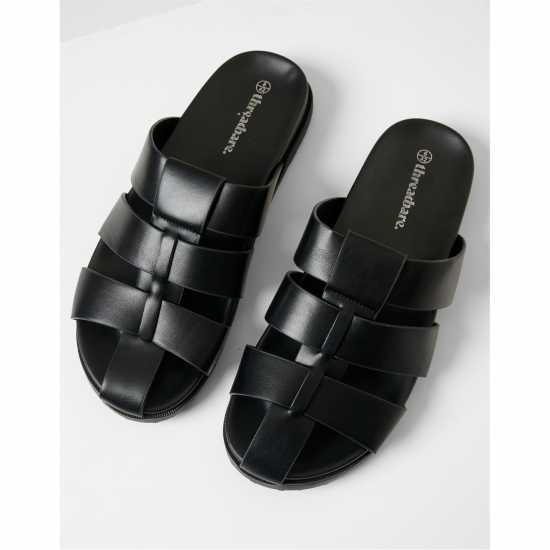 Threadbare Abel Flat Sandals Черно 