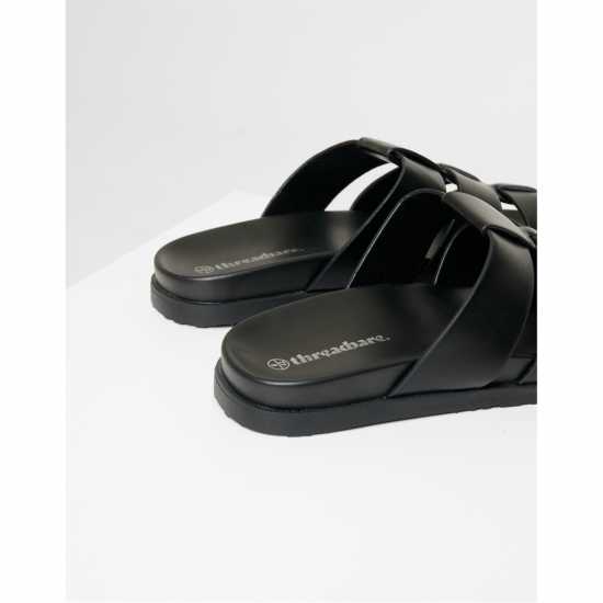 Threadbare Abel Flat Sandals Черно 