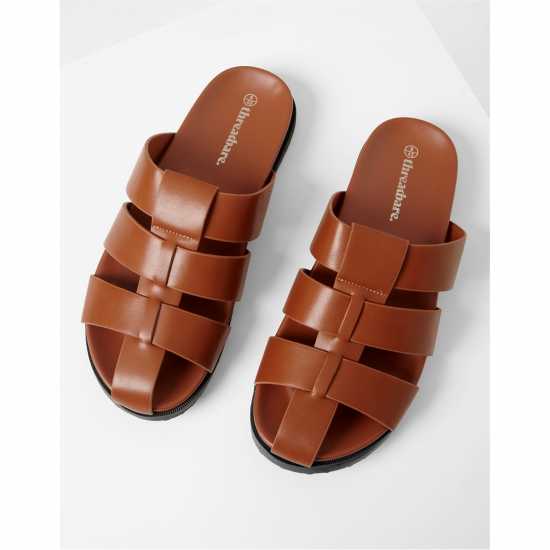 Threadbare Abel Flat Sandals Кафяво 