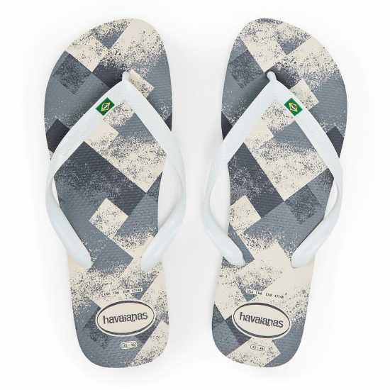 Havaianas Мъжки Джапанки Hav. Brasil Fresh Black/black/leaf Flip Flops Mens White/Grey 