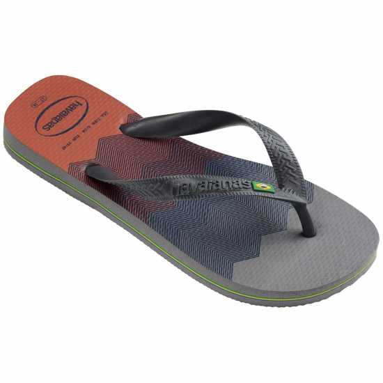 Havaianas Мъжки Джапанки Hav. Brasil Fresh Black/black/leaf Flip Flops Mens Steel Grey 