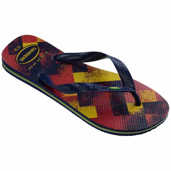 Havaianas Мъжки Джапанки Hav. Brasil Fresh Black/black/leaf Flip Flops Mens Navy Blue 