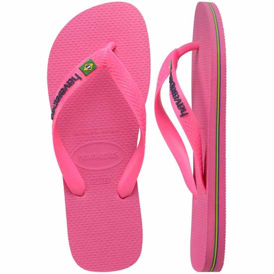 Havaianas Джапанки Men's Brasil Flip Flops Pink Flux Havaianas Джапанки Men's Brasil Flip Flops Pink Flux