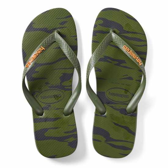 Havaianas Мъжки Джапанки Hav. Top Camouflage Green 43/44 Flip Flops Mens  