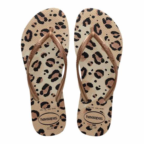 Havaianas Дамски Джапанки Slim Flip Flops Пясъчен леопард Дамски сандали и джапанки