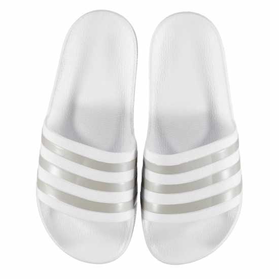 Дамски сандали и джапанки Adidas Duramo Slides Ladies White/Silver Adidas Duramo Slides Ladies White/Silver Дамски сандали и джапанки