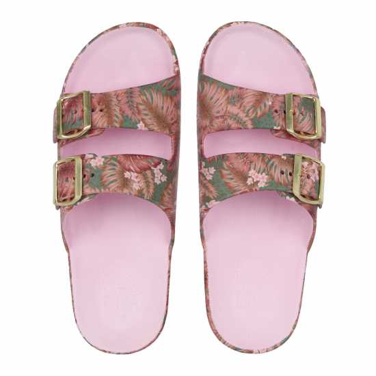 Biba 2 Strap Slider Животно Листо Дамски сандали и джапанки