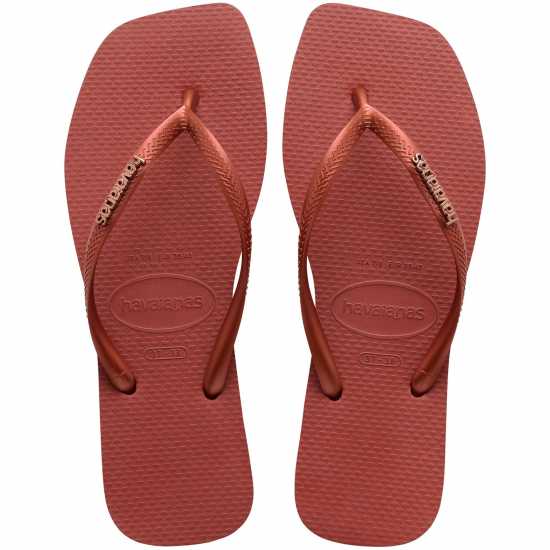 Havaianas Джапанки Hav. Square Logo Metallic Rose Gold Flip Flops Womens  