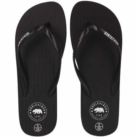 Soulcal Дамски Джапанки Maui Ladies Flip Flops Black Дамски сандали и джапанки