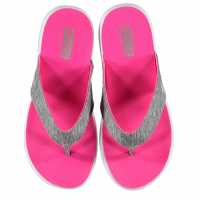 Skechers Мъжки Джапанки On The Go Flow Womens Flip Flops Grey/Pink Дамски сандали и джапанки