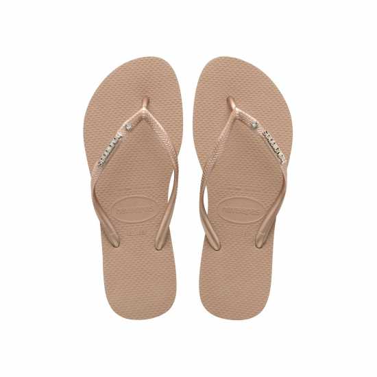 Havaianas Джапанки Hav. Slim Metal Logo And Crystal Ro Flip Flops Womens Havaianas Джапанки Hav. Slim Metal Logo And Crystal Ro Flip Flops Womens