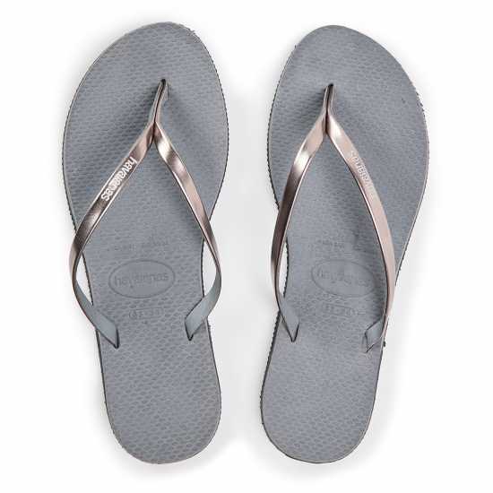 Havaianas Джапанки Hav. You Metallic Steel Grey 33/34 Flip Flops Womens  Дамски обувки