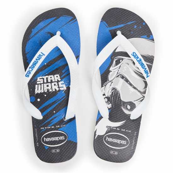 Havaianas Джапанки Hav. Star Wars Black/pop Yellow 39/ Flip Flops Womens White/Blue 