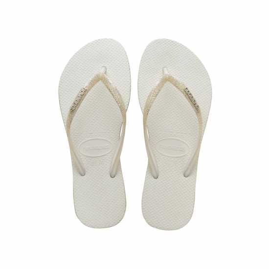Havaianas Джапанки Hav. Slim Sparkle White 33/34 Flip Flops Womens  