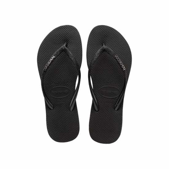 Havaianas Джапанки Hav. Slim Sparkle White 33/34 Flip Flops Womens Black 
