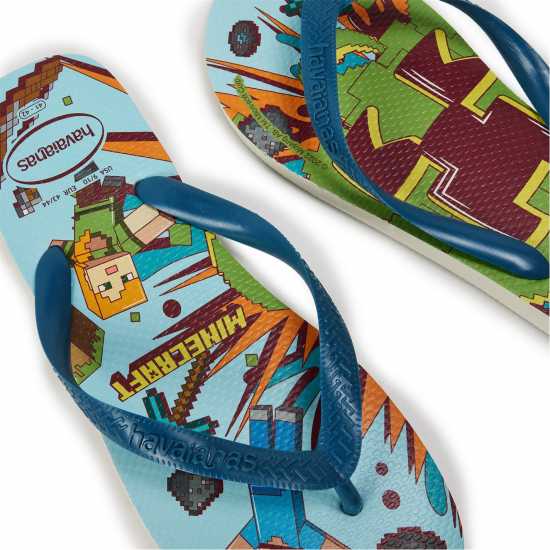 Havaianas Джапанки Women's Minecraft Beige Flip Flops White/Blue 