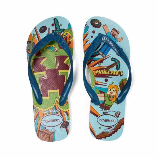 Havaianas Джапанки Women's Minecraft Beige Flip Flops White/Blue 