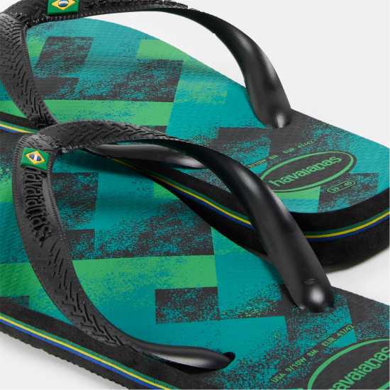 Havaianas Джапанки Women's Brasil Fresh Black Flip Flops Black/Green Havaianas Джапанки Women's Brasil Fresh Black Flip Flops Black/Green