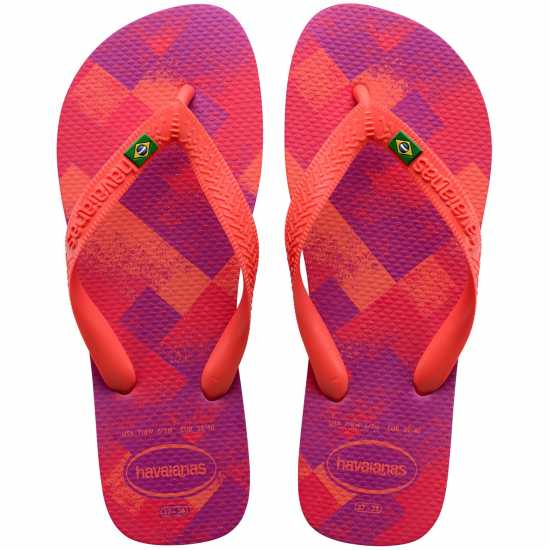 Havaianas Джапанки Hav. Brasil Fresh Black/black/leaf Flip Flops Womens Rose Gum 