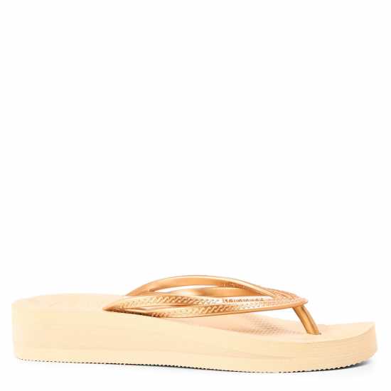 Havaianas Джапанки Women's Wedges Flip Flops Gold 