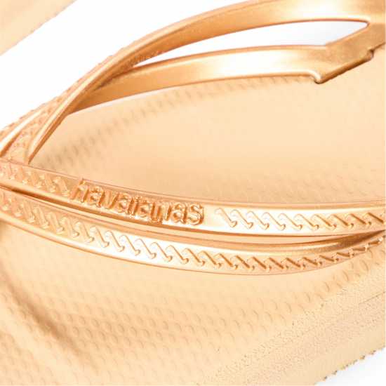 Havaianas Джапанки Women's Wedges Flip Flops Gold 