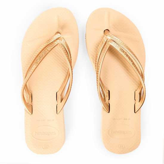 Havaianas Джапанки Women's Wedges Flip Flops Gold 