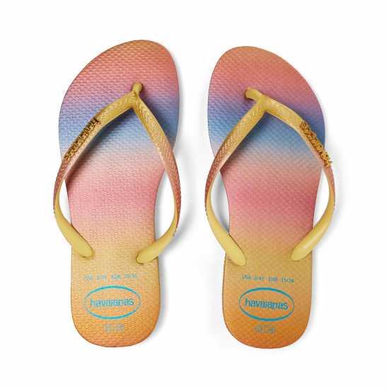 Havaianas Джапанки Women's Slim Gradient Sunset Flip Flops Lemon Yellow 