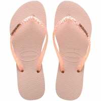 Havaianas Hav. Slim Glitter Flourish Macaron Flip Flops Womens Macaron Pink 