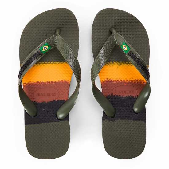 Havaianas Джапанки Hav. Brasil Tech Green 33/34 Flip Flops Womens  