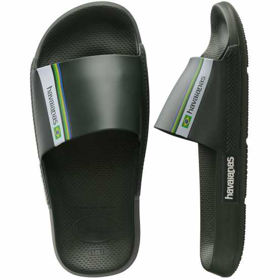 Havaianas Джапанки Women's Slide Brasil Black Flip Flops Green 