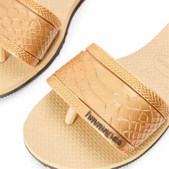 Havaianas Джапанки Hav. You Angra Wild Black 35/36 Flip Flops Womens Gold 