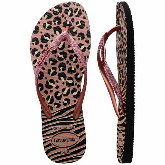 Havaianas Джапанки Hav. Slim Animals Mix Black/gold 35 Flip Flops Womens  
