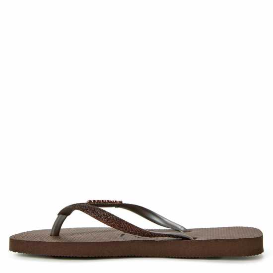 Havaianas Джапанки Women's Square Glitter Flip Flops Dark Brown 