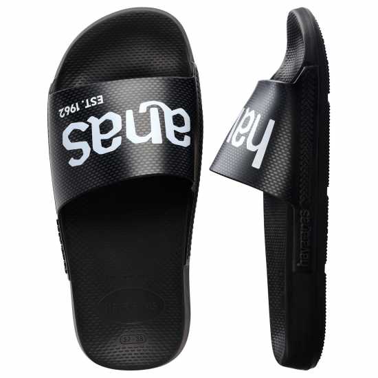 Havaianas Джапанки Women's Classic Logomania Black Flip Flops Black Havaianas Джапанки Women's Classic Logomania Black Flip Flops Black