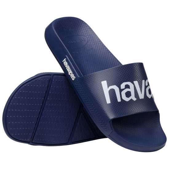Havaianas Women's Classic Logomania Black Flip Flops Navy Blue Havaianas Women's Classic Logomania Black Flip Flops Navy Blue