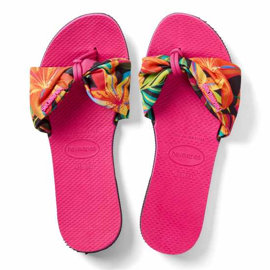 Havaianas Джапанки Women's Saint Tropez Print Navy Flip Flops Pink Electric 