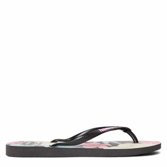 Havaianas Джапанки Hav. Slim Floral Black/pink 35/36 Flip Flops Womens  
