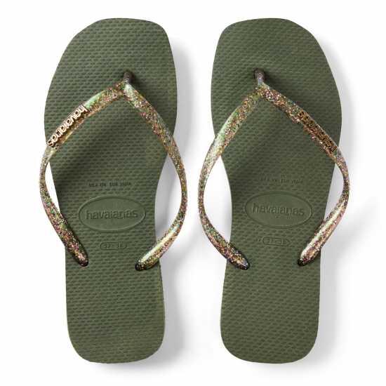 Havaianas Джапанки Hav. Square Logo Metallic Green 37/ Flip Flops Womens  