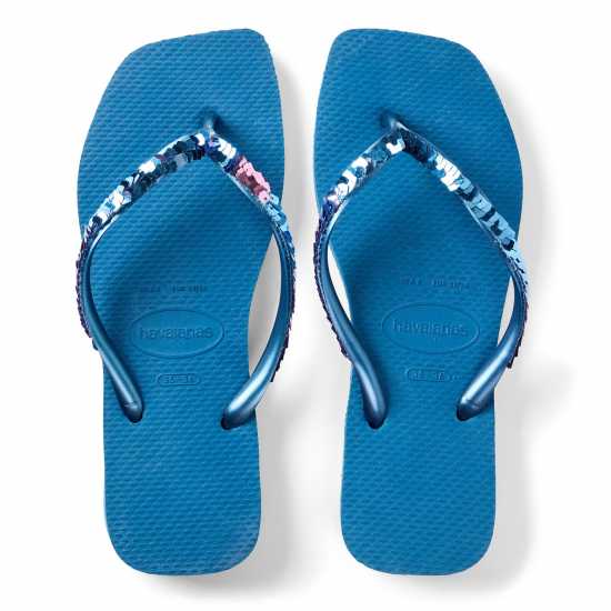 Havaianas Джапанки Hav. Square Magic Sequin Confy Blue Flip Flops Womens  