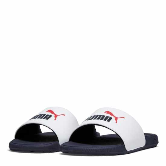 Детски сандали и джапанки Puma Cool Cat 2.0 Jr Sliders Unisex Kids Бяло/Морско синьо Puma Cool Cat 2.0 Jr Sliders Unisex Kids Бяло/Морско синьо Детски сандали и джапанки