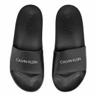 Sale Calvin Klein Logo Slides Junior Black BEH Детски сандали и джапанки
