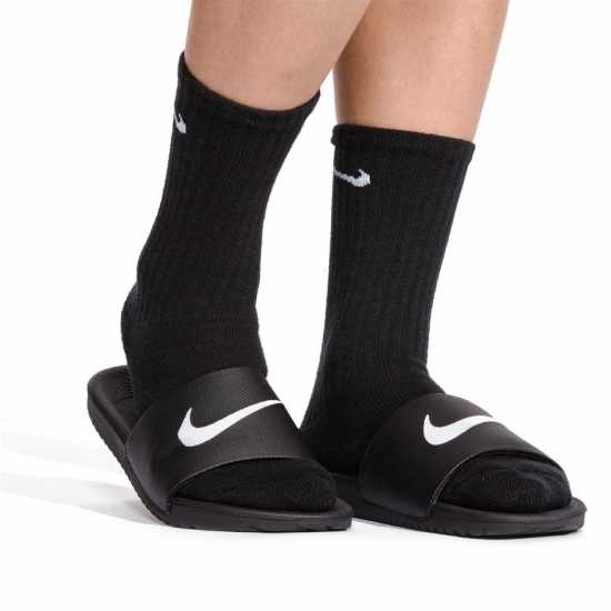 Nike Kawa Little/Big Kids' Pool Sliders Черно/Бяло Детски сандали и джапанки