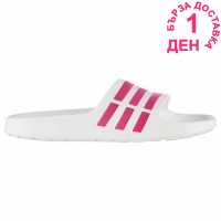 Adidas Duramo Sliders Junior Girls White/Pink Детски сандали и джапанки