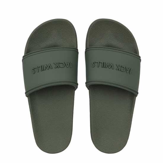 Jack Wills Logo Sliders Хаки Детски сандали и джапанки