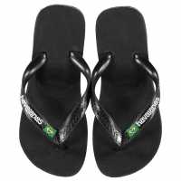 Havaianas Дамски Джапанки Brasil Logo Flip Flops Black Детски сандали и джапанки