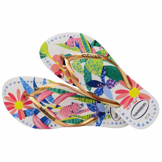 Havaianas Джапанки Hav. Slim Tropical White/blue 37/38 Flip Flops Womens Havaianas Джапанки Hav. Slim Tropical White/blue 37/38 Flip Flops Womens