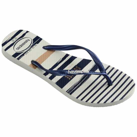 Havaianas Джапанки Hav. Slim Nautical White/navy/white Flip Flops Womens Havaianas Джапанки Hav. Slim Nautical White/navy/white Flip Flops Womens